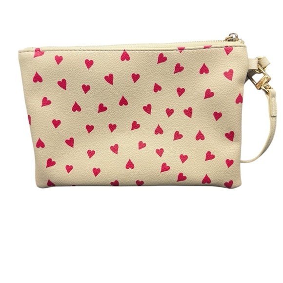 EUC Anne Klein Heart Patterned Cream Clutch - Picture 1 of 8